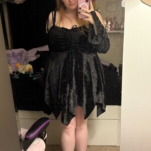 Black Velvet Mini Fairy Dress